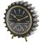 Black Aluminum Gear Clock with Gold Hands and Legs